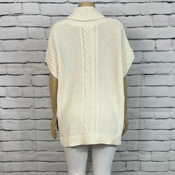 Parkhurst Cream Knit Pocho with Kangaroo Pocket and Shawl Collar - Picture 4 of 11